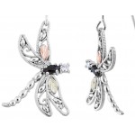 Dragonflies with Black Onyx & CZ by Coleman